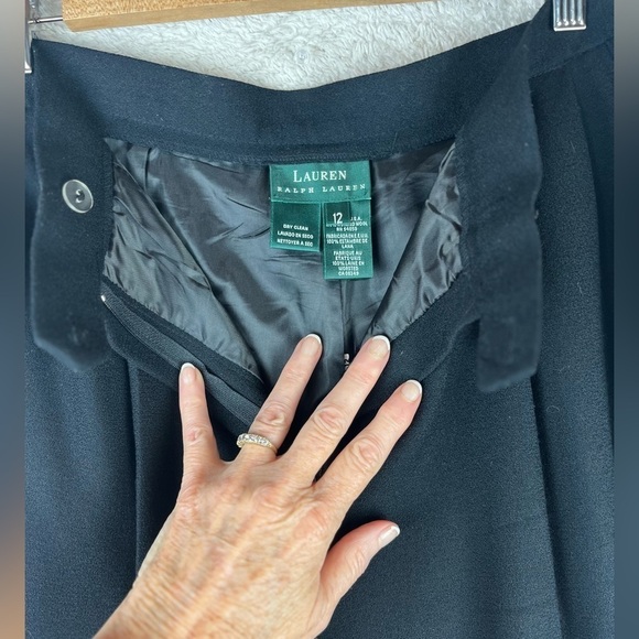 LAUREN RALPH LAUREN 100% Wool Black Pants Trousers Size 12 - Picture 10 of 12